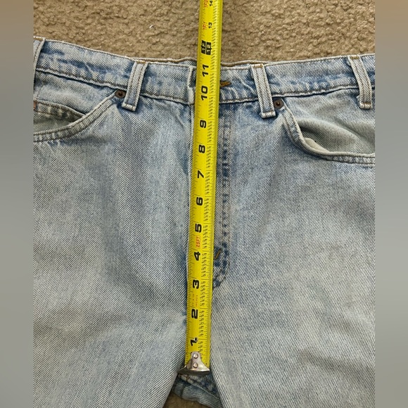 Levi's 505 Men's Orange Tab Jeans 90s Vintage Light Wash Distressed 33x32 - Picture 8 of 12